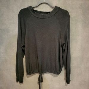 A New Day - black cinched waist sweater